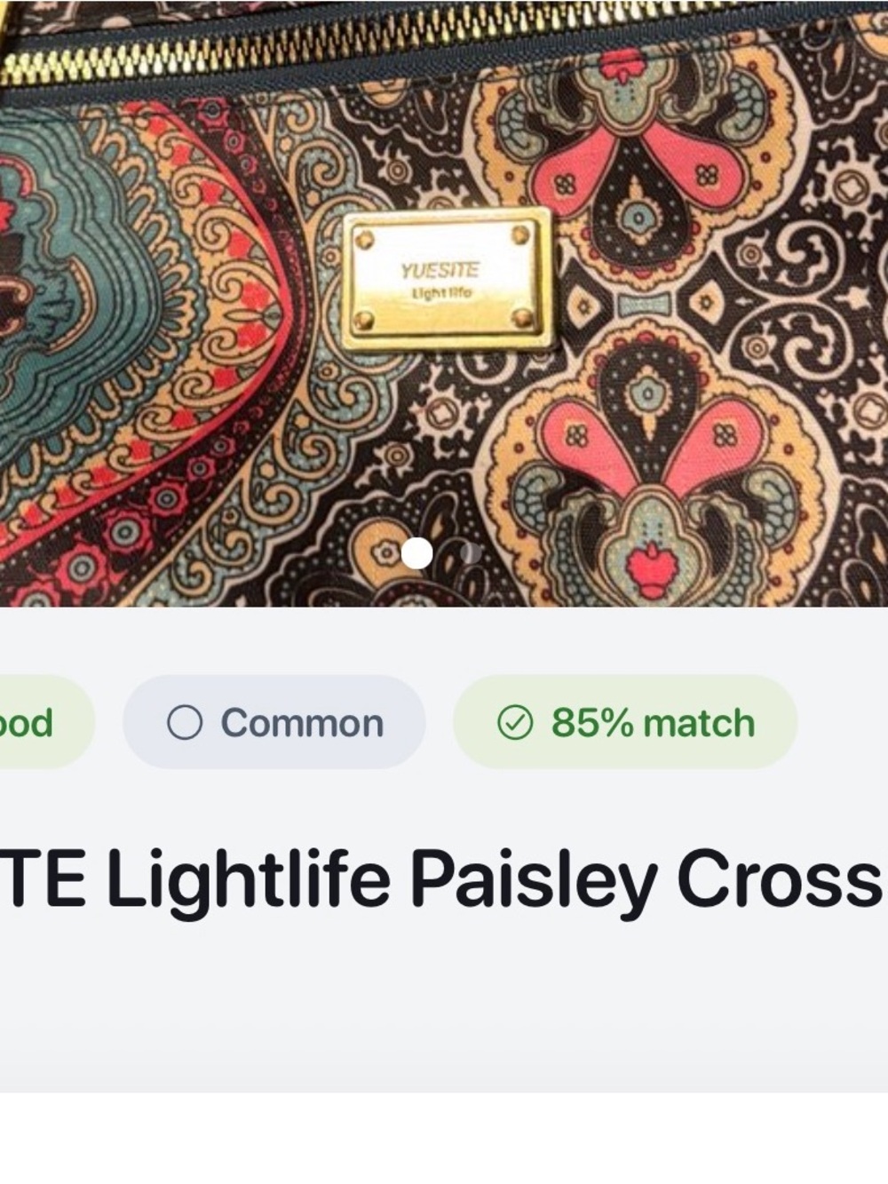 Lightlife Paisley Crossbody Bag – Multicolor Paisley Print